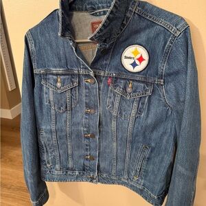 Steelers Official NFL Levi Blue Denim Jacket